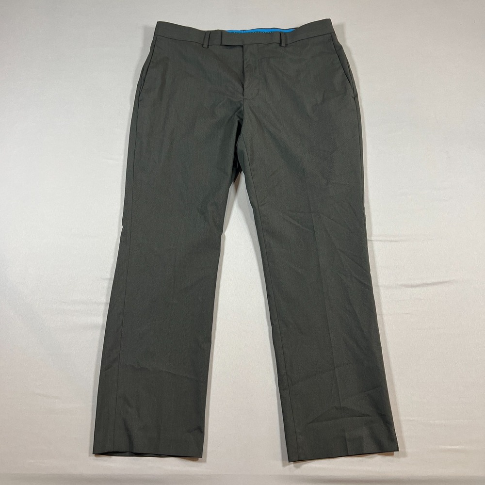 Axist Dress Pant Men 34x29 Black Stretch Mid Rise Flat Front Straight Leg Formal